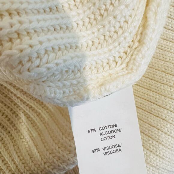 Kensie Turtle Neck Ribbed Knit Sweater Dress Size M Medium NWT Cream - Picture 5 of 7